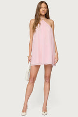 Emeline Backless Halter Mini Dress