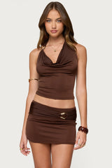 Isaiah Abstract Ring Halter Top