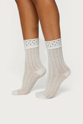 Pointelle Polka Dot Socks