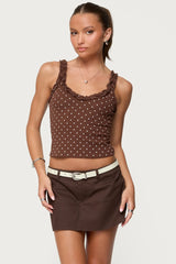 Pippin Ruffle Polka Dot Tank Top