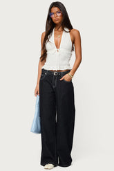 Karah Belt Low Rise Baggy Jeans