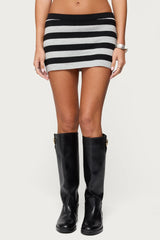 Kezia Striped Knit Mini Skort