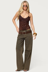 Azelia Beaded Sheer Mesh Top