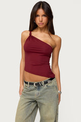 Knotted One Shoulder Asymmetric Top