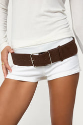 Chunky Faux Suede Belt