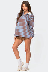 Stripey Oversized Collared Shirt