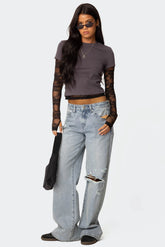 Adam Distressed Low Rise Baggy Jeans