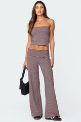 Lilah Striped Fold Over Pants