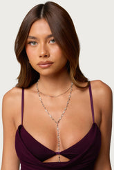 Faux Crystal Cascading Necklace Set