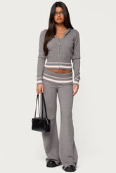 Kaliya Stripey Fold Over Knit Pants