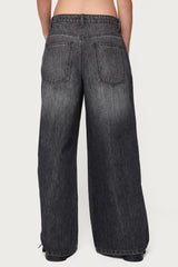 Skater Girl Washed Low Rise Baggy Jeans