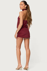Danit One Shoulder Fringed Mini Dress