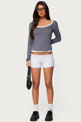 Orella Contrast Layered Long Sleeve Top