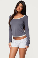 Orella Contrast Layered Long Sleeve Top