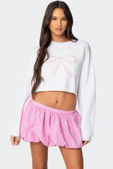 Knit Bow Cropped Sweater