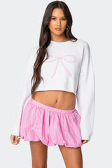 Knit Bow Cropped Sweater