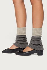 Bundled Babe Contrast Ribbed Leg Warmers
