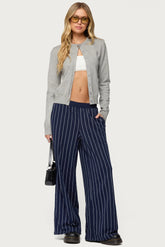 Mercer Pinstripe Wide Leg Sweatpants