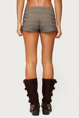 Ayvey Plaid Tailored Micro Shorts