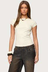 Oliana Ribbed Boat Neck T Shirt