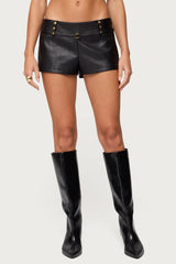 Reese Studded Faux Leather Micro Shorts