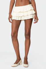 Margaux Textured Ruffle Mini Skort