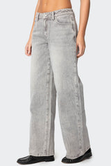 Magda Acid Wash Low Rise Baggy Jeans