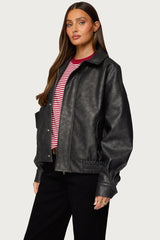 Mori Oversized Faux Leather Jacket