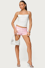 Lizzie Flower Sequin Micro Shorts