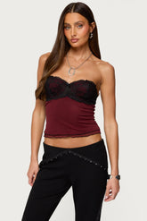 Contrast Lacey Mesh Bra Top