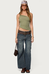 Knotted One Shoulder Asymmetric Top