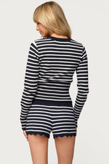 Soren Contrast Striped Knit Cardigan