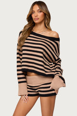 Saphi Striped Oversized Knit Sweater