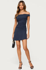 Robynne Asymmetric Off Shoulder Mini Dress