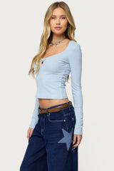 Madder Keyhole Cutout Top