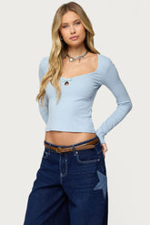 Madder Keyhole Cutout Top