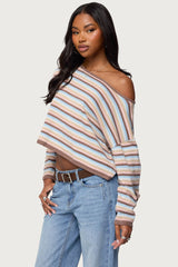 Alexis Off Shoulder Striped Knit Top