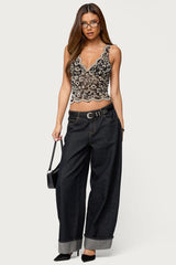 Araura Lace Velvet Floral Top