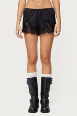 Reisa Lacey Satin Effect Shorts