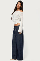 Alef Sheer Lace Off Shoulder Top