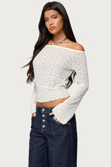 Alef Sheer Lace Off Shoulder Top