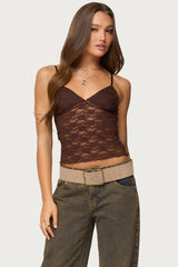 Eira Sheer Lace Tank Top
