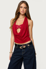 Issey Layered Bandeau Cowl Neck Top