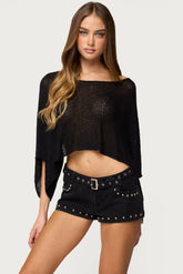 Laline Oversized Knit Crop Top
