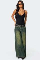 Teaghan V Neck Fitted Bodysuit