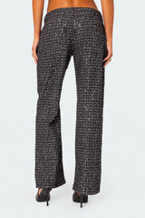 Nyah Sequin Low Rise Wide Leg Jeans