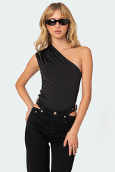 Tabby Gathered One Shoulder Bodysuit