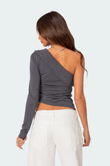 Fold Over One Shoulder Top