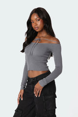 Jane Tie Front Knit Top