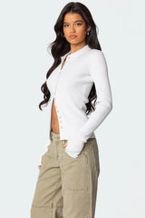 Mirielle Ribbed Knit Cardigan